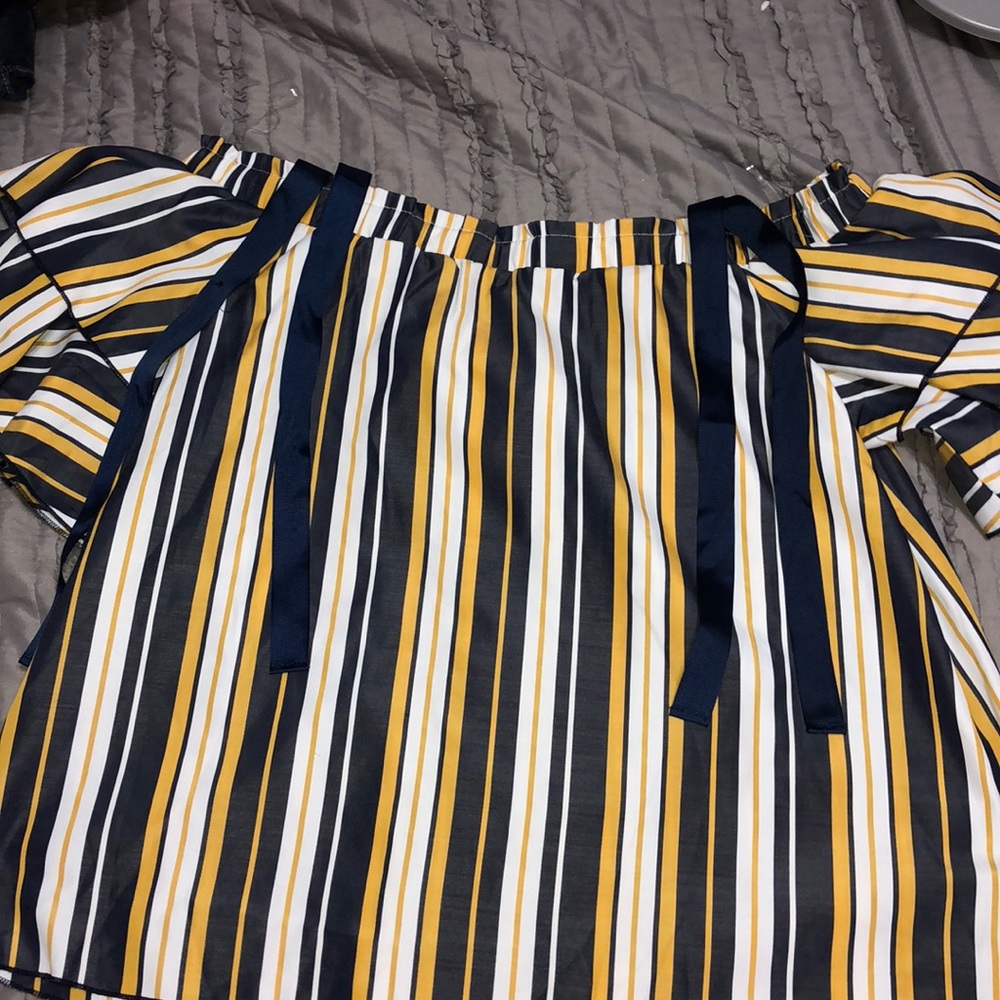 Off The Shoulder Striped Blouse!!!